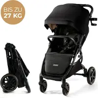 Kinderkraft Opvouwbare buggy tot 27 kg, Kindercraft MITZY, Eenvoudig opvouwen met één hand, Grote schokabsorberende wielen zonder opblazen, Zwart