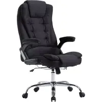 CLP Ergonomische Bureaustoel Thor - Draaibaar & Kantelbaar - Tot 150 kg - Chroom Onderstel - zwart