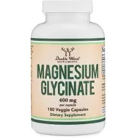 Double Wood Supplements Magnesium Glycinate 400mg, 180 Capsules (Vegan, Gluten Free, Non-GMO) Hoogwaardige Absorptie