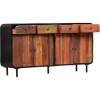 vidaXL Dressoir 140x35x76 cm massief gerecycled hout