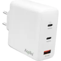 Aqiila W4 USB-oplader 120 W 1x USB-A, 2x USB-C USB PD, Quick Charge 3.0, QC 4+ Wit Binnen