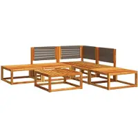 vidaXL 6-delige tuinbankset met kussens acaciahout & touw
