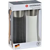 Zassenhaus Peper- en Zoutstel AUGSBURG 18 cm zwart/wit