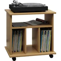 VCM Retal wandkast retro voor LP-platenrek 4 plankenBeuken decor.