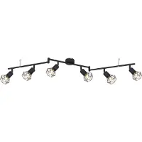 Globo Lighting Plafondlamp Xara I zwart 6-lichts
