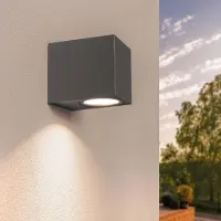 LEDVION - LED Wandlamp Antraciet - GU10 - IP54