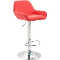CLP Braga Barkruk - Kunstleer chroom/rood