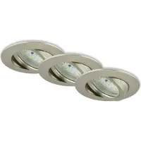 Briloner ATTACH DIM - inbouwspots - set van 3 - Dimbaar - 5,5W - Ø82mm - Mat nikkel
