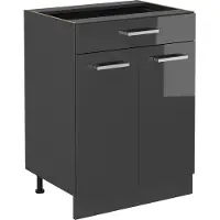 Vicco R-Line Keukenonderkast – 60 cm met lade, zonder werkblad Antraciet Hoogglans
