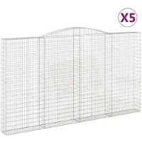 vidaXL Schanskorven 5 st gewelfd 400x30x220/240 cm ijzer