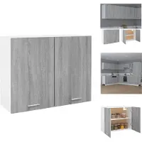 vidaXL Hangkast Grijs Sonoma, 80x31x60 cm, houtvezel - Keukenmeubels