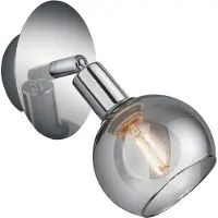 TRIO Wandlamp Chroom Brest met smoke glas