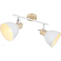 Globo Plafondlamp Wiho, dimbaar, hout licht, Woon-/ Eetkamer, metaal, Modern, plafondlamp