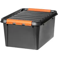 Smartstore Pro 31 Kunststof Magazijnbak 31 l Met deksel Zwart, oranje 39 x 50 x 26 cm