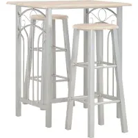The Living Store Living Store 3-delige barset, hout en staal