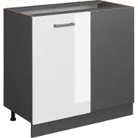 Vicco R-Line Hoekkast – 86 cm zonder werkblad Wit Hoogglans