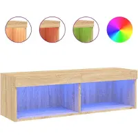 vidaXL Tv-meubel met LED-verlichting 100x30x30 cm sonoma eikenkleurig