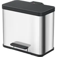 Hailo Pedaalemmer Oko Duo Plus maat L 17+9 L roestvrij staal 0630-200