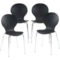 En.casa Eetkamerstoel Etne 85x48x50 cm set van 4 zwart en chroom []