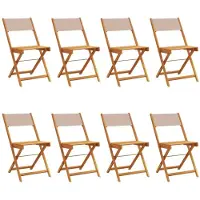 vidaXL Tuinstoelen 8 st inklapbaar stof en massief hout taupe