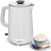 MPM Stille Dubbelwandige RVS Waterkoker van 1,7 Liter met 1800W - Coolwall Wit
