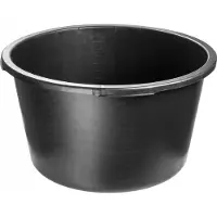 Kadax mortelbak, bouwemmer, stabiele mortelemmer voor tuin, bouwplaats, ronde cementbak van kunststof, betonemmer met handgrepen, cementemmer, mortelbak, mortelbak (65 liter)