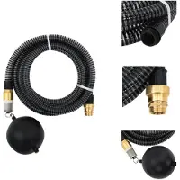 vidaXL - Zuigslang - met - messing - koppelingen - 1,1'' - 4 - m - PVC - zwart