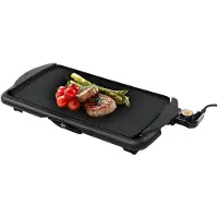EDM Glatte grillplaat, elektrisch, zwart, 2000 W