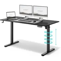 Sense7 NOJO - Zit Sta Bureau - Elektrisch Verstelbaar - 140 x 70 cm - Computerbureau - Gamingbureau - Elektrische Hoogteverstelling - Geheugenfunctie - Hoofdtelefoonhouder - Kabelopbergsysteem - Zwart