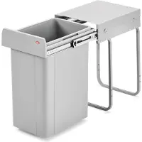 NABER Bio Single Inbouw Prullenbak - 26 l - Grijs
