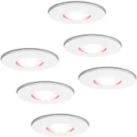 Hofronic Set van 6 stuks smart WiFi RGBWW LED inbouwspots Barcelona wit 5,5 Watt IP44