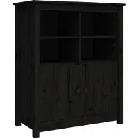 Syfax Dressoir 83x41,5x100 cm massief grenenhout zwart