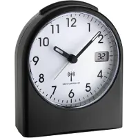 TFA-Dostmann Radiocommanded wekker met alarm 98.1040.01 Zwart