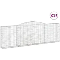 vidaXL Schanskorven 15 st gewelfd 400x30x120/140 cm ijzer
