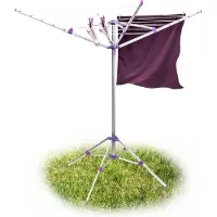 Relaxdays Wasmolen / Droogmolen - Lijnlengte 19,2 meter - 4 poten - Droogrek voor kleding buiten