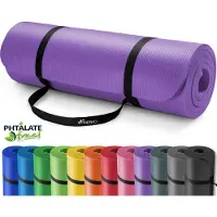 Tresko fitnessmat yogamat pilatesmat gymnastiekmat | 185 x 60 cm of 190 x 100 cm | 1 of 1,5 cm dikte | getest op ftalaten | NBR-schuimrubber (paars, 185 x 60 x 1,5 cm)