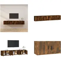 vidaXL Tv-wandmeubels 3 st 80x34,5x40 cm gerookt eikenkleurig - Tv-kast - Tv-kasten - Tv-wandmeubel - Televisiekast