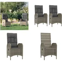 vidaXL Tuinstoelen 2 st poly rattan grijs - Tuinstoel - Tuinstoelen - Tuin Fauteuil - Tuin Fauteuils