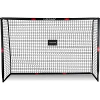 Dunlop Voetbaldoel - Voetbal Goal 300 x 200 x 120 cm - Voetbalgoal Groot - Buitenspeelgoed voor Kinderen en Volwassenen - Snelle Montage - Voetbal Training Doel - Metaal - Zwart/ Rood