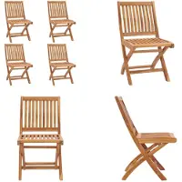 vidaXL Tuinstoelen 4 st inklapbaar massief teakhout - Tuinstoel - Tuinstoelen - Buitenstoel - Buitenstoelen