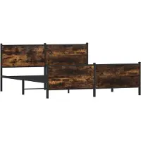 vidaXL Bedframe zonder matras metaal gerookt eikenkleurig 180x200 cm