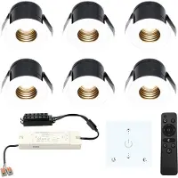 HOFTRONIC™ 6x Betty witte LED Inbouwspots complete set met muurdimmer - 12V - 3 Watt - Veranda verlichting - voor buiten - 2700K warm wit