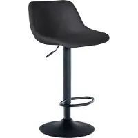 CLP barkruk Loft met rugleuning en 360 graden draaibaar | Kleur: donkergrijs | Materiaal: fluweel