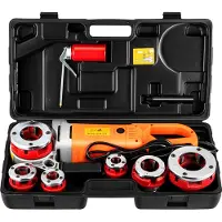 Vevor Draagbare Pijpinrijger 1/2", 3/4", 1", 1-1/4", 1-1/2" Pijp Draadsnijmachine 2300W Handbediend Pijpinrijger Gemaakt van Volledig Koperdraad met 22 RPM Spilsnelheid Gebruikt in de Bouwindustrie