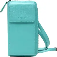 Esquire Leren Portemonnee Telefoontasje Peru Phone Wallet Bag Turquoise
