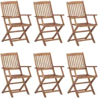 vidaXL Tuinstoelen 6 st inklapbaar met kussens massief acaciahout