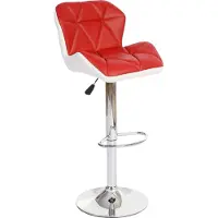 MCW Barkruk -A92, barkruk tegenkruk, in hoogte verstelbaar kunstleer ~ rood