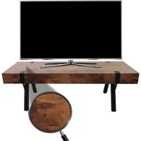 Mendler TV-rek -L54, TV-tafel lowboard TV-tafel, metaal 42x120x40cm ~ donker wild eiken