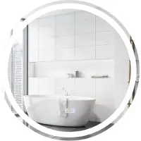 Coast LED-spiegel met anti-condens spiegelverwarming, dimbare badspiegel, badkamerspiegel 3000K-6000K, wandspiegel (diameter 60 cm)