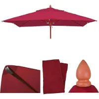 Mendler Vervangingshoes voor horeca parasol -C57, parasolhoes, vierkant 4x4m polyester 3kg ~ bordeaux